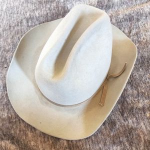 John B. Stetson Vintage Western Cowboy Hat 3X Beaver Fur Felt, Tan, Size 7 1/2